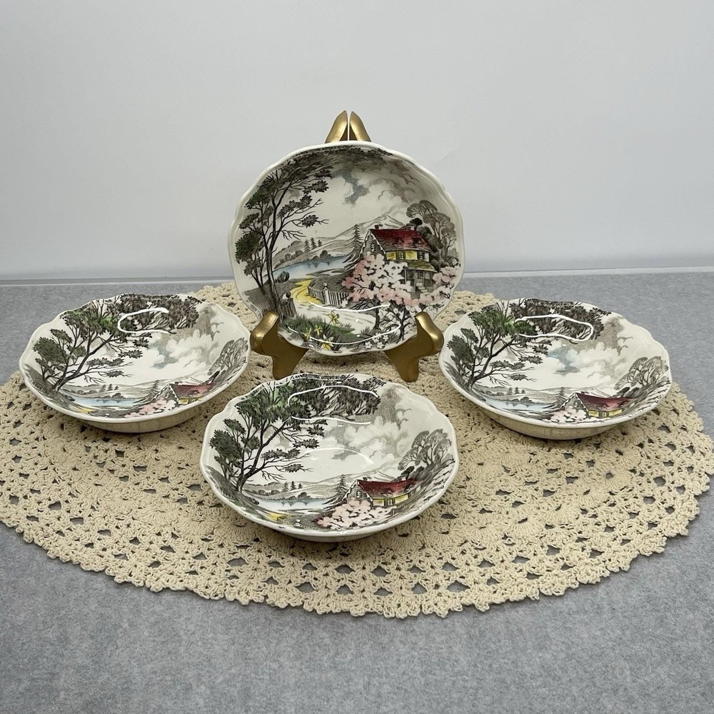 Vintage 1955 J &G Meakin Welcome Home 5.25" Fruit Dessert Bowl Set of 4 Retired
